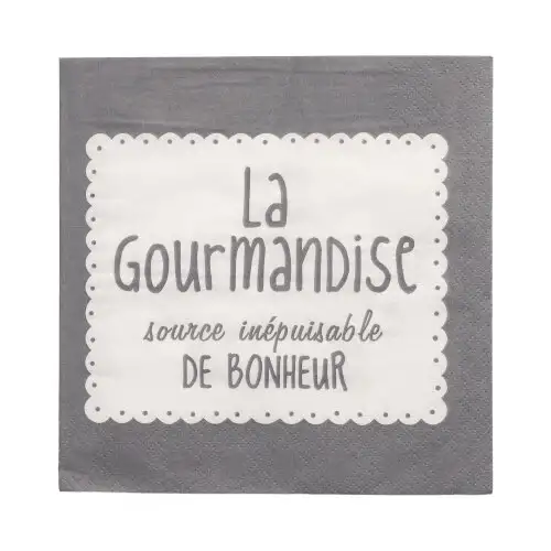 Papstar Servietten, 3-lagig 1/4-Falz 33 cm x 33 cm grau "La Gourmandise"