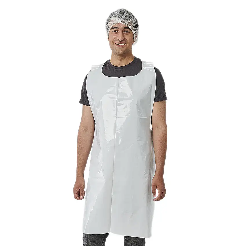 Papstar "WORK-INN/-PS" Latz-Schürzen, LDPE 125 cm x 67,5 cm weiss