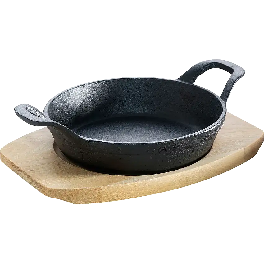 ALL’GRILL Gusseisenpfanne, mit Holzuntersetzer Ø15cm