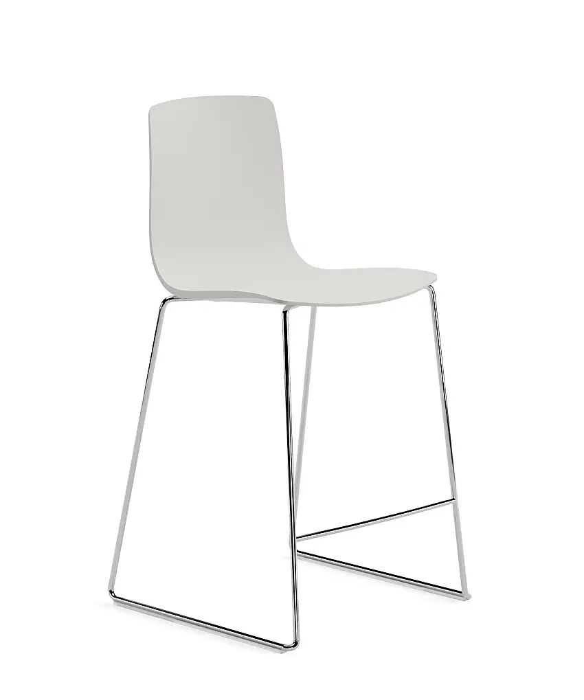 Arper - Aava 02 Barhocker, höhe 65 cm, kunststoff, chrom / schneeweiß #7605