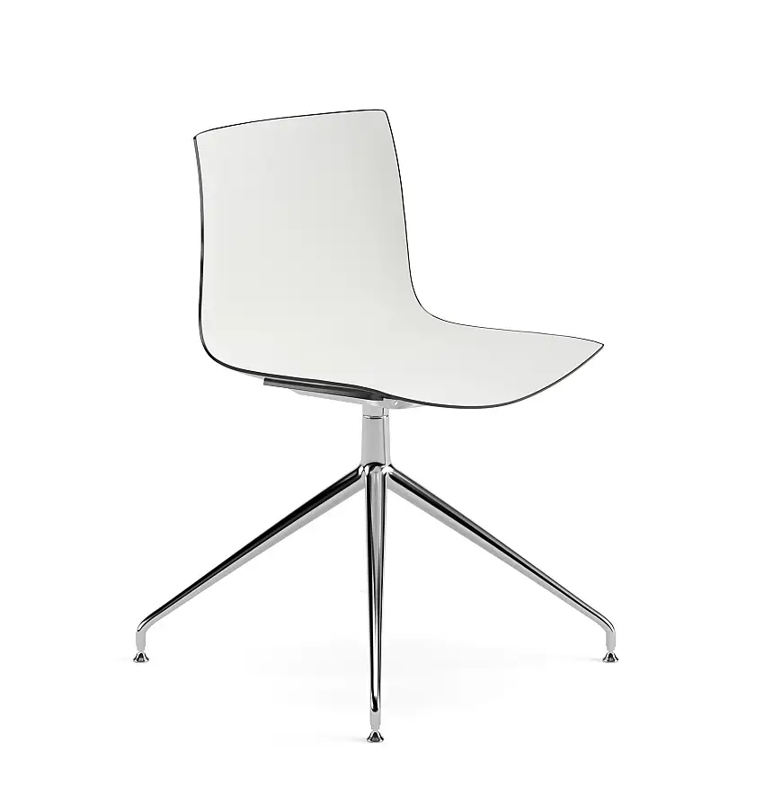 Arper - Catifa 46 Stuhl, zweifarbig, aluminium / weiß-schwarz #0368