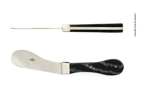 Couteau à fromage Nomade en tissu compressé noir par Roland Barthélemy