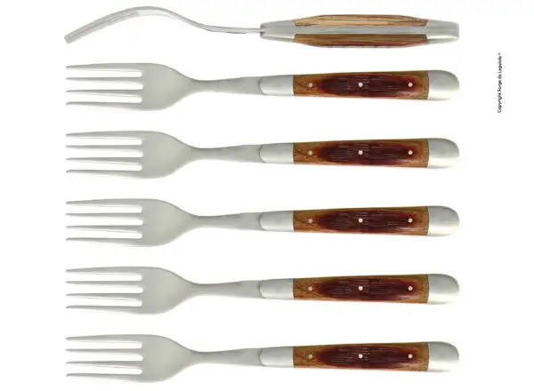 Fourchettes satinées en chêne de barrique, coffret de 6