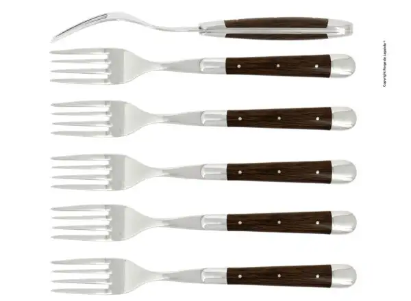 Fourchettes brillantes en cœur de chêne subfossile, coffret de 6
