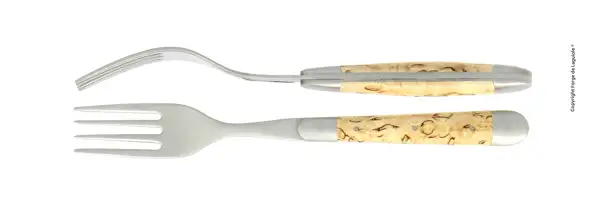 Fourchettes satinées en bouleau, coffret de 2