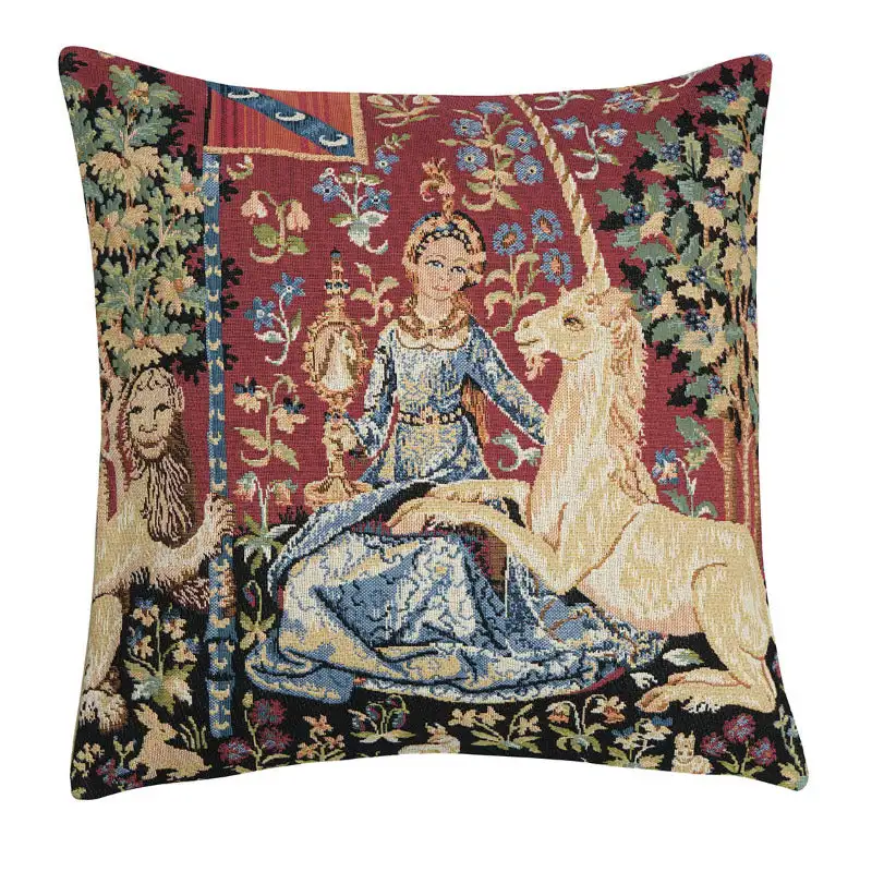 Kissenhülle Gobelin The View – Die Dame und das Einhorn