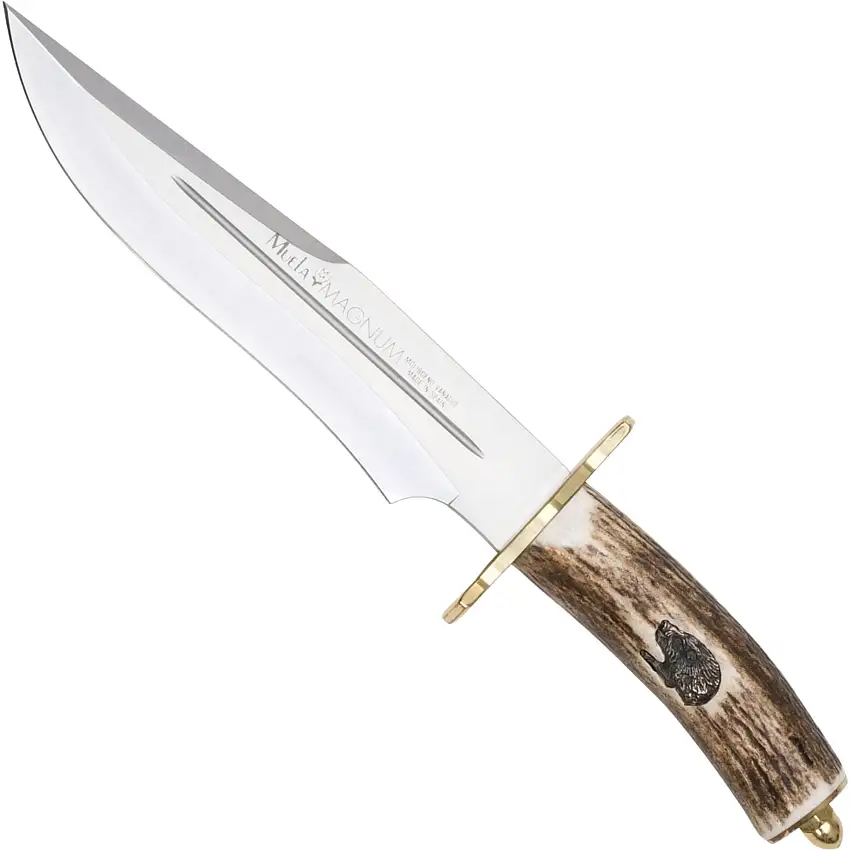 Muela Magnum Sammlermesser, Hirschhorn, Silber-Verzierung
