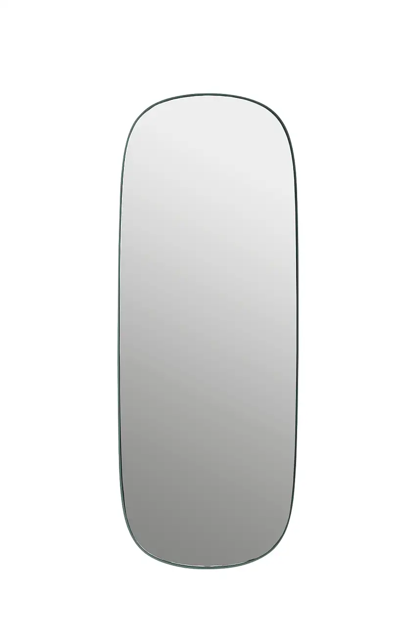 Muuto - Framed Spiegel, large, dunkelgrün / glasklar