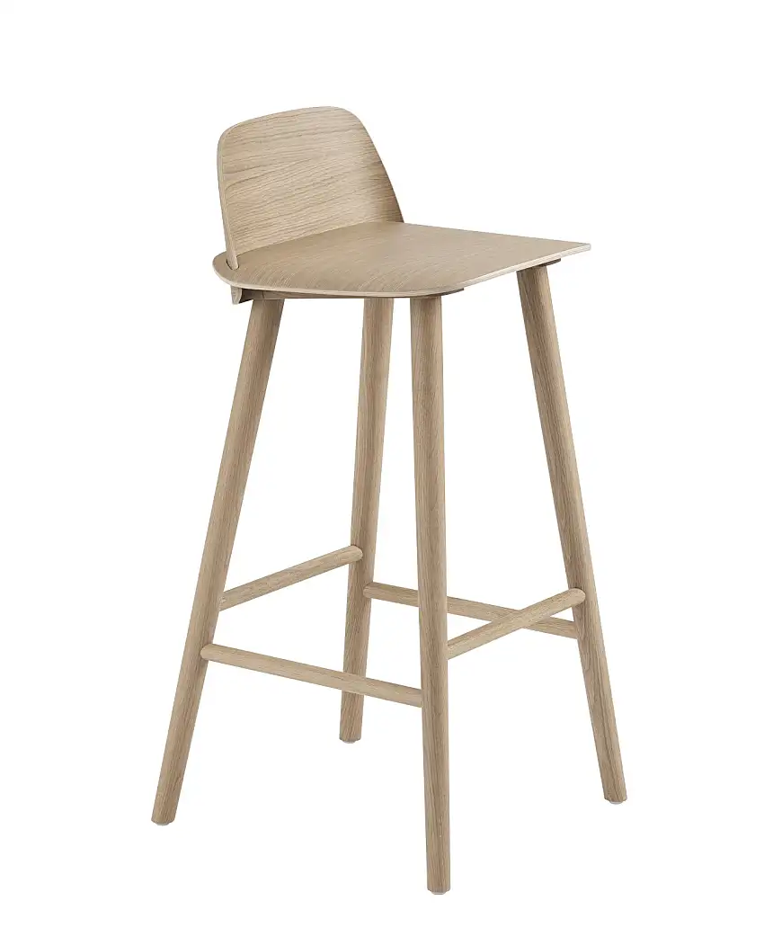 Muuto - Nerd Barhocker, höhe 75 cm, eiche natur