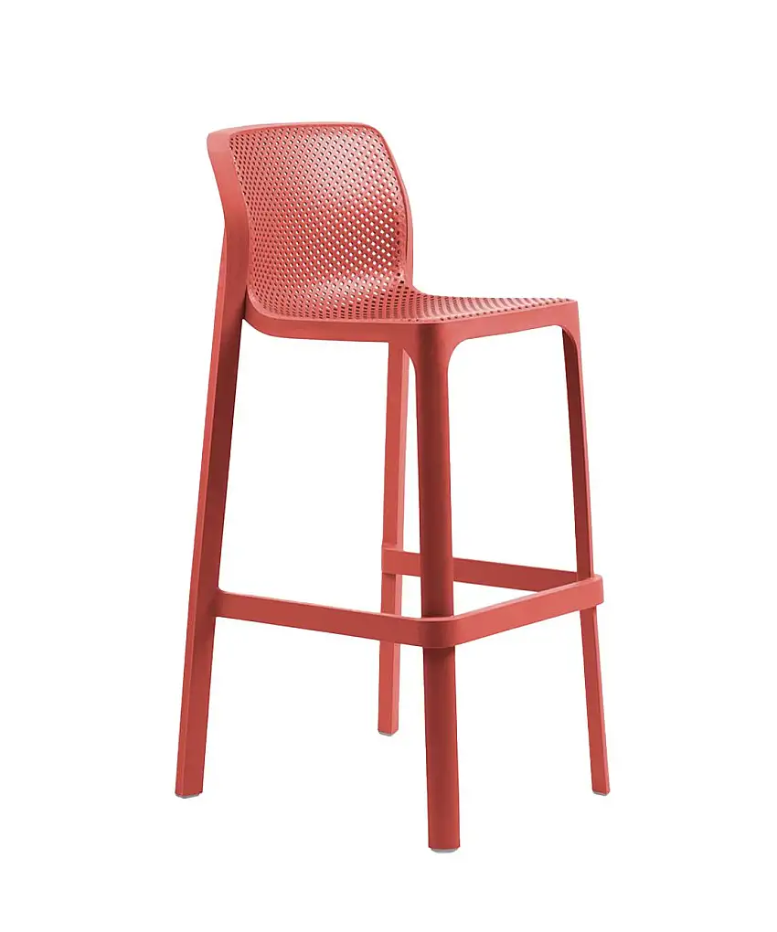 Nardi - Net Barhocker, höhe 76 cm, korallenrot