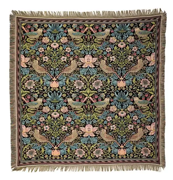 Gobelin Tischdecke Erdbeerdiebe nach William Morris 140 x 140