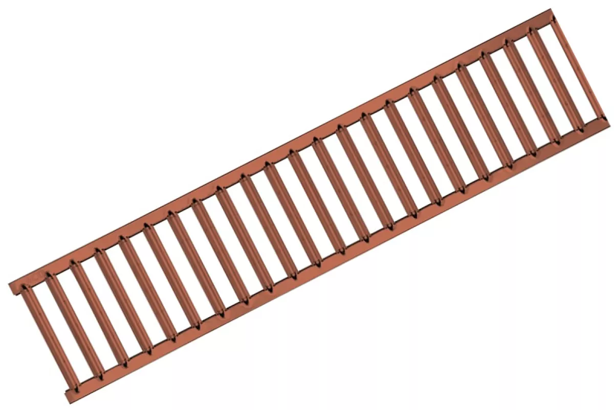 ACO Stegrost Stahl verzinkt terracotta pulverbeschichtet 500 x 118 mm