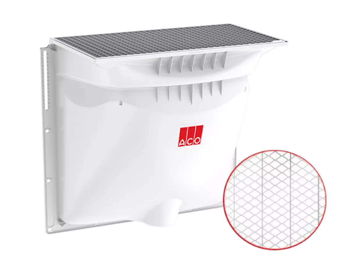 ACO Therm Komplett Set: Lichtschacht 800 x 600 mit 400 mm Tiefe + Streckmetallrost + Montageset begehbar