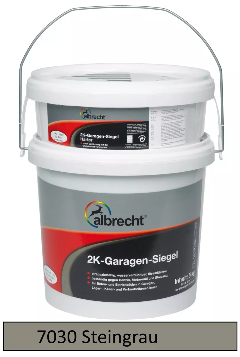 albrecht 2K Garagen-Siegel RAL 7030 steingrau seidenglänzend 5kg