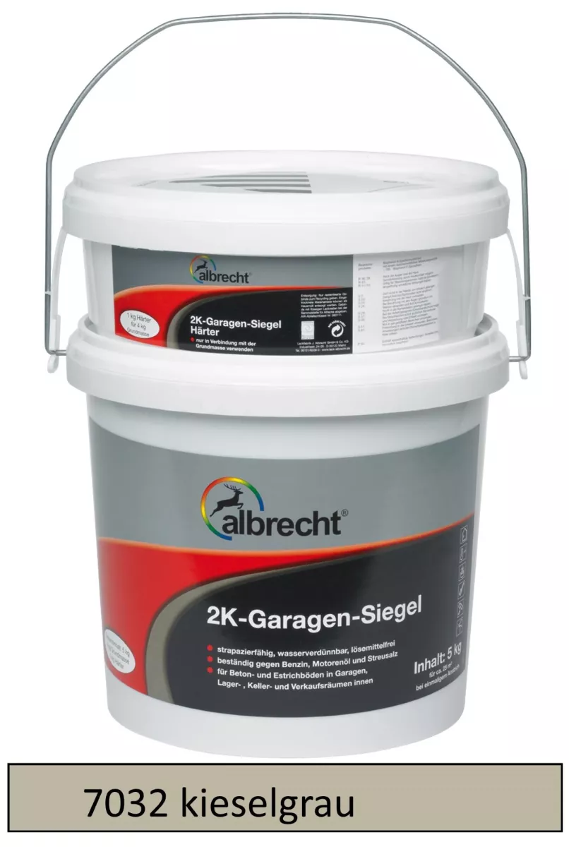 albrecht 2K Garagen-Siegel RAL 7032 kieselgrau seidenglänzend 5 kg