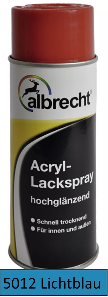 albrecht Acryl-Lackspray hochglänzend für innen & außen RAL 5012 lichtblau 400 ml