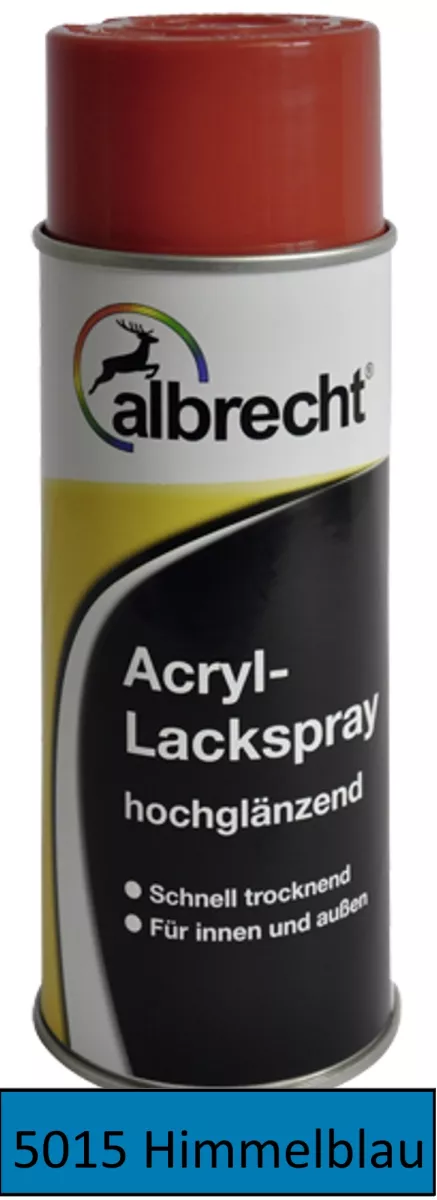 albrecht Acryl-Lackspray hochglänzend für innen & außen RAL 5015 himmelblau 400 ml