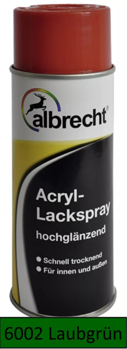albrecht Acryl-Lackspray hochglänzend für innen & außen RAL 6002 laubgrün 400 ml