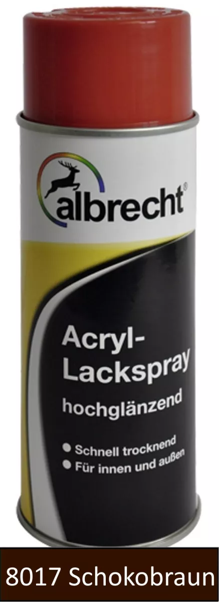 albrecht Acryl-Lackspray hochglänzend für innen & außen RAL 8017 schokoladenbraun 400 ml