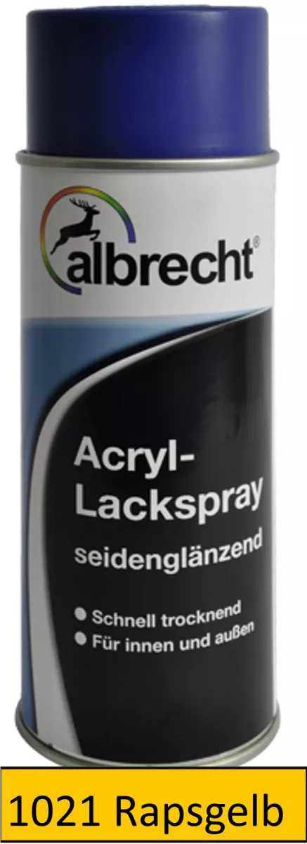 albrecht Acryl-Lackspray seidenglänzend für innen & außen RAL 1021 rapsgelb 400 ml