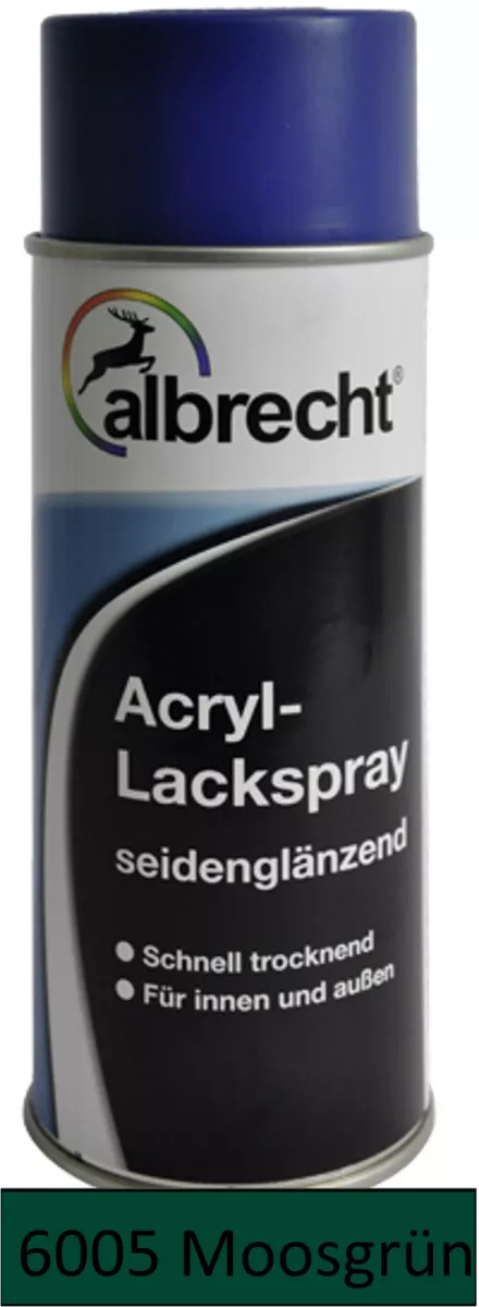 albrecht Acryl-Lackspray seidenglänzend für innen & außen RAL 6005 moosgrün 400 ml