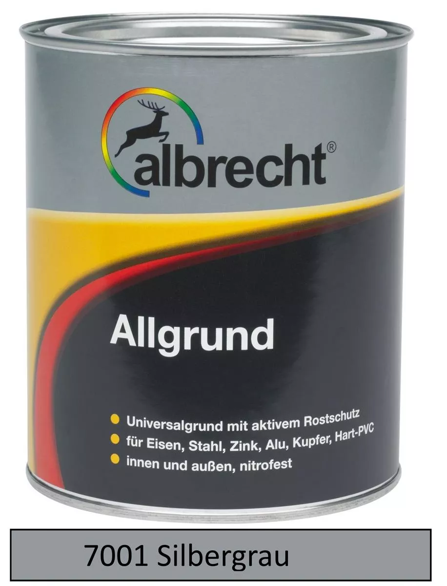 albrecht Allgrund Grundierung Universalgrund wetterbeständig RAL 7001 silbergrau 750 ml