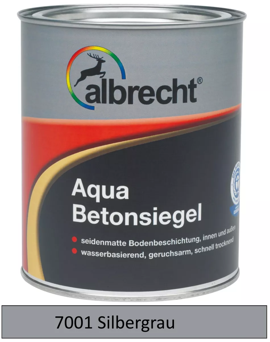 albrecht Aqua-Betonsiegel seidenmatt für innen & außen RAL 7001 silbergrau 2,5 L