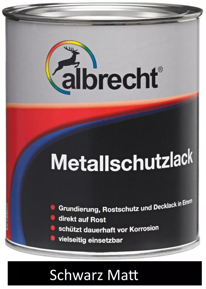 albrecht Metallschutzlack 0003 schwarz matt 750ml