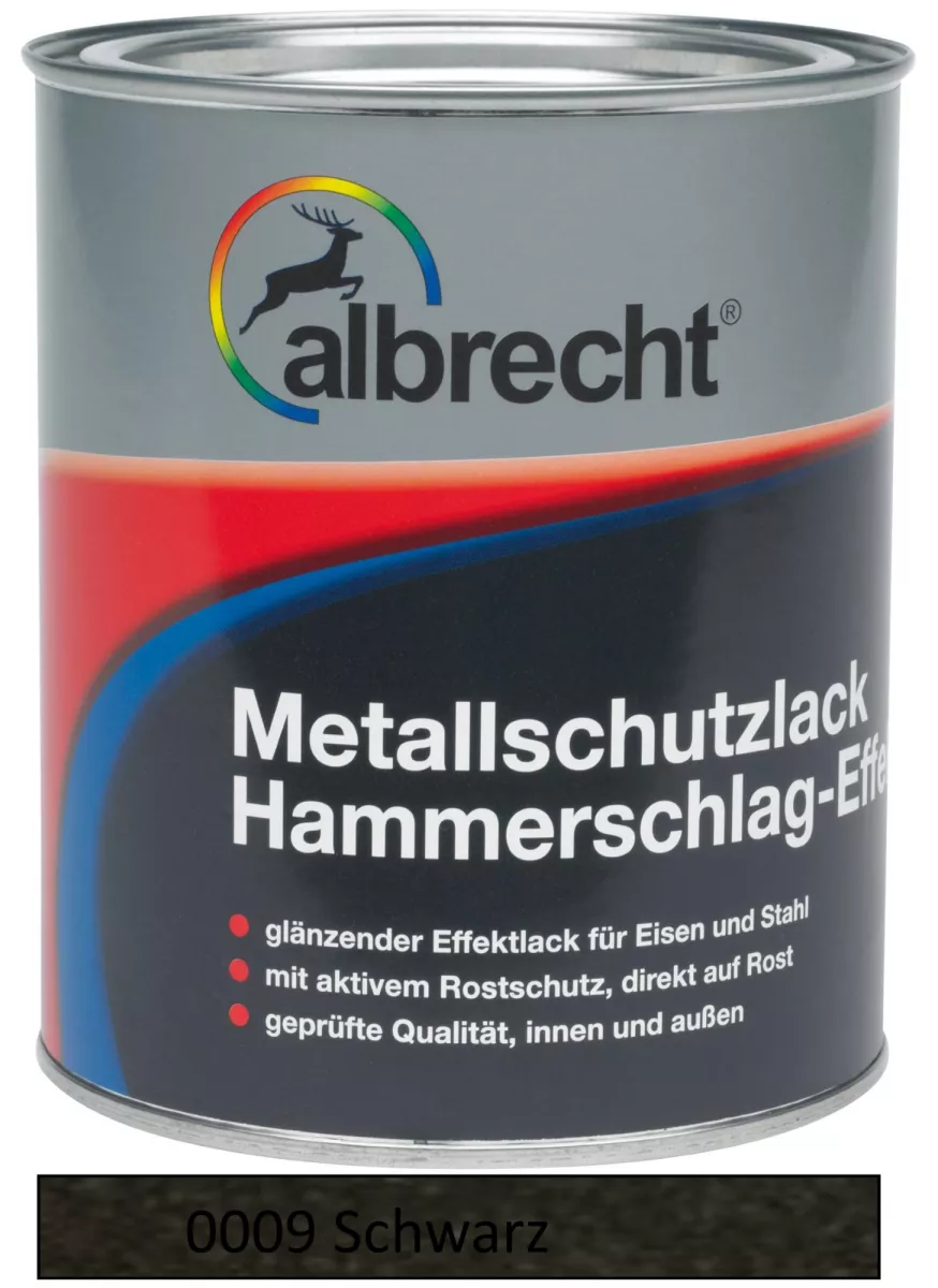 albrecht Metallschutzlack Hammerschlag-Effekt 0009 schwarz 375ml