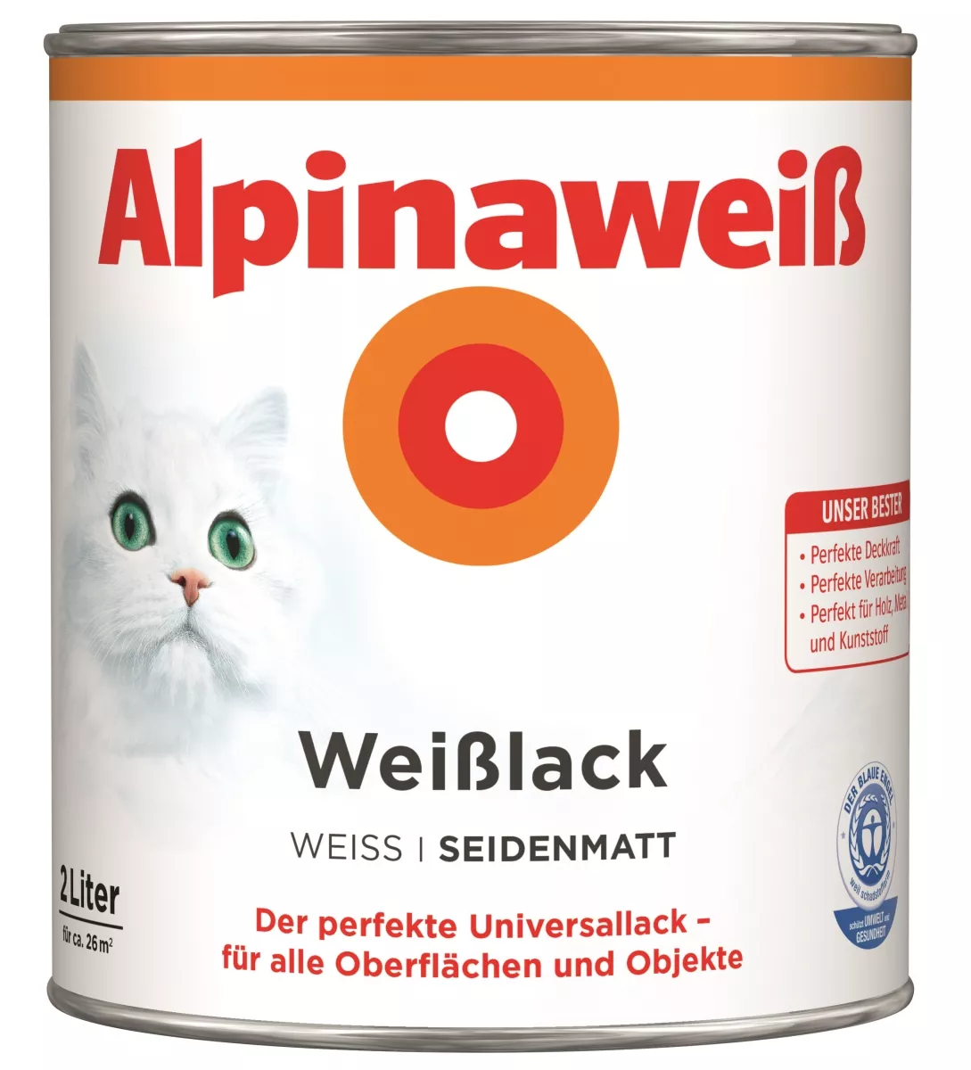 Alpina Alpinaweiß Weißlack seidenmatt 2 L