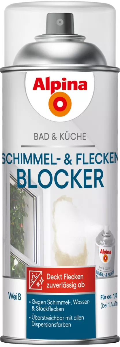 Alpina Bad & Küche Schimmel-& Flecken Blocker Spray Weiss 0,4 Liter