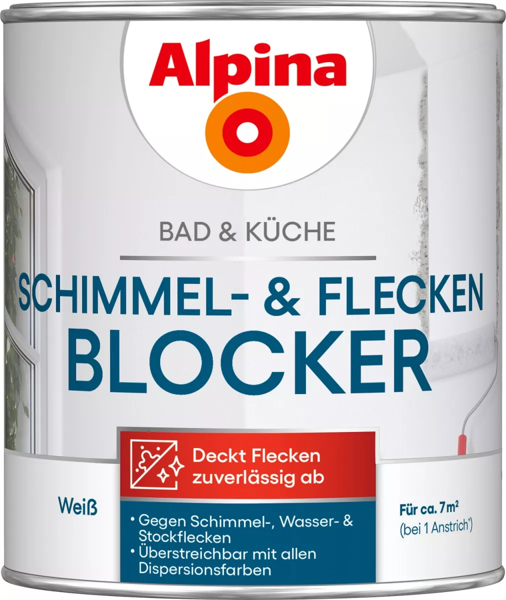 Alpina Bad & Küche Schimmel-& Flecken Blocker Weiss 0,75 Liter
