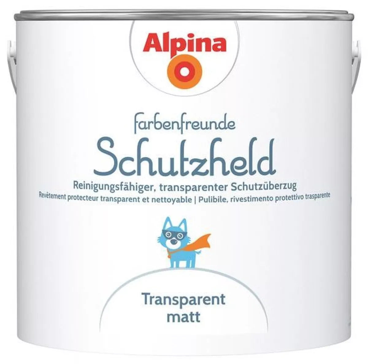 Alpina Innenfarbe Wandfarbe Farbenfreunde Schutzheld 2,5 L transparent matt Schutzüberzug sorglos saubere Wände