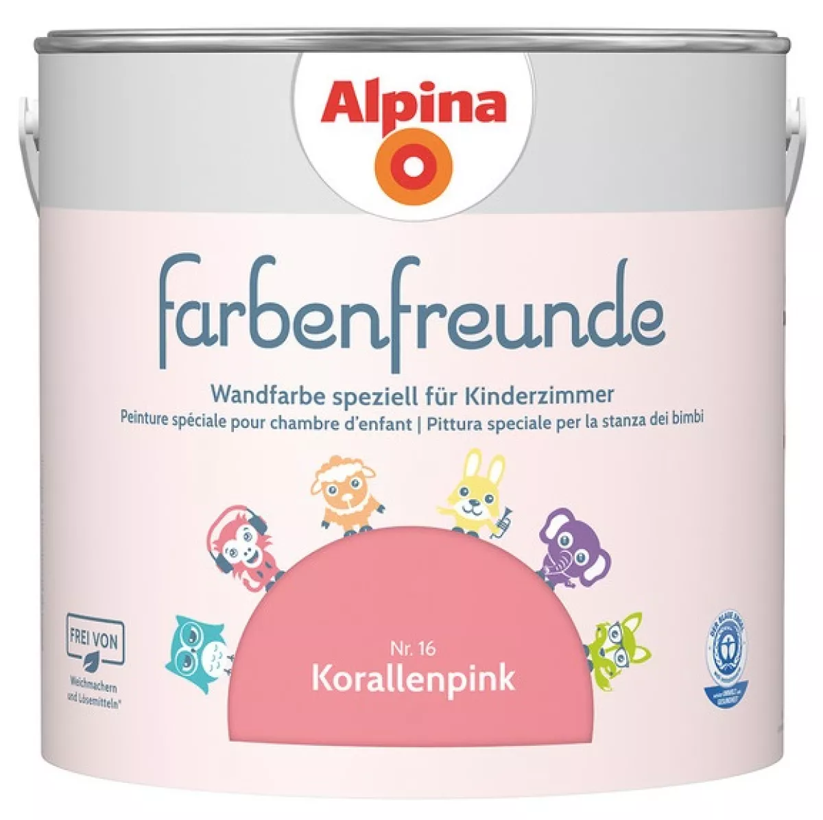 Alpina Innenfarbe Wandfarbe Farbenfreunde Nr. 16 Korallenpink 2,5 L Kinderzimmer