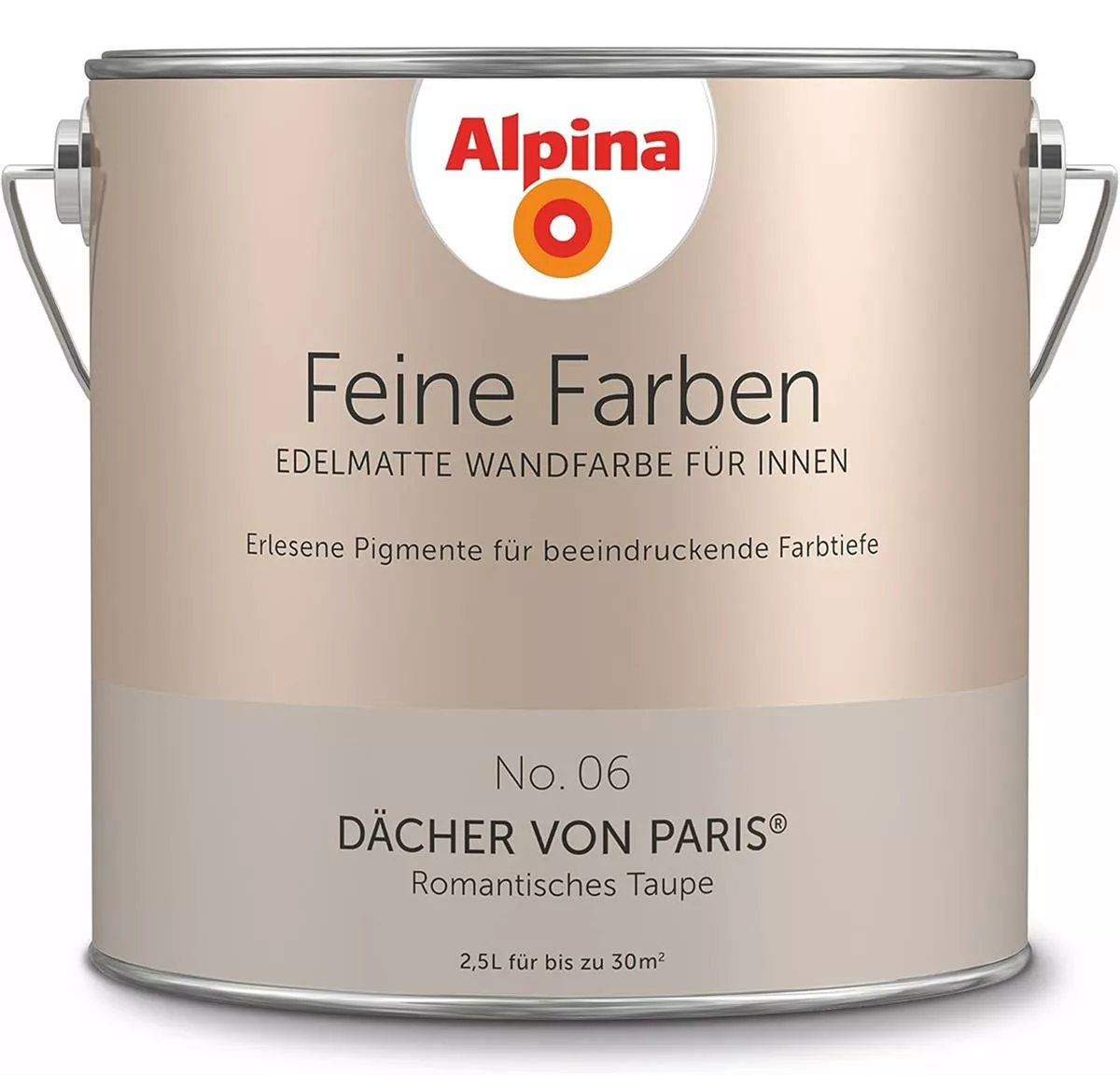 Alpina Innenfarbe Wandfarbe Feine Farben "Dächer von Paris" 2,5 L No. 06
