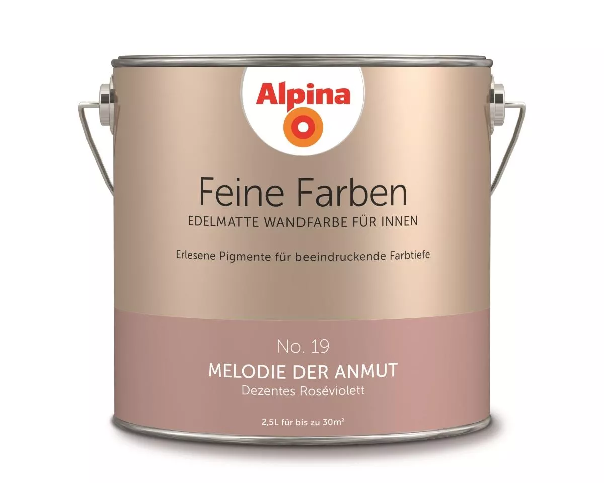 Alpina Innenfarbe Wandfarbe Feine Farben "Melodie der Anmut" 2,5 L No. 19