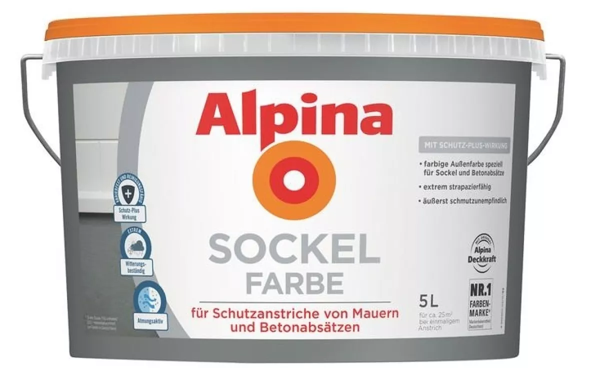 Alpina Sockelfarbe grau 5 L