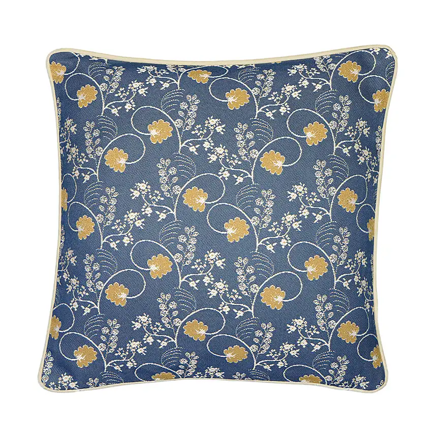 Signare ® Kissenhülle 45 X 45 cm Jane Austen Blue Gobelinkissen