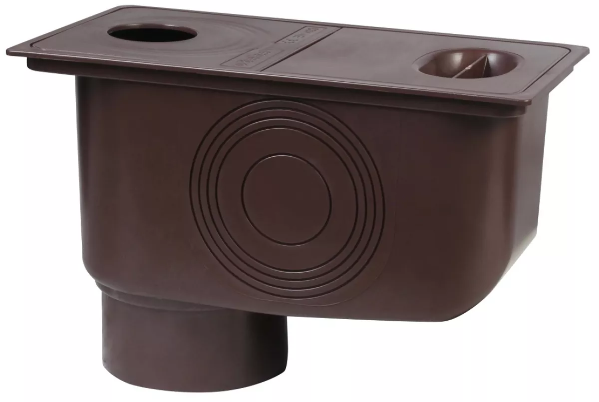 Bielbet Regenablauf Regenrohrablauf Dachrinnenablauf Regensinkkasten 50-110 Ø Braun