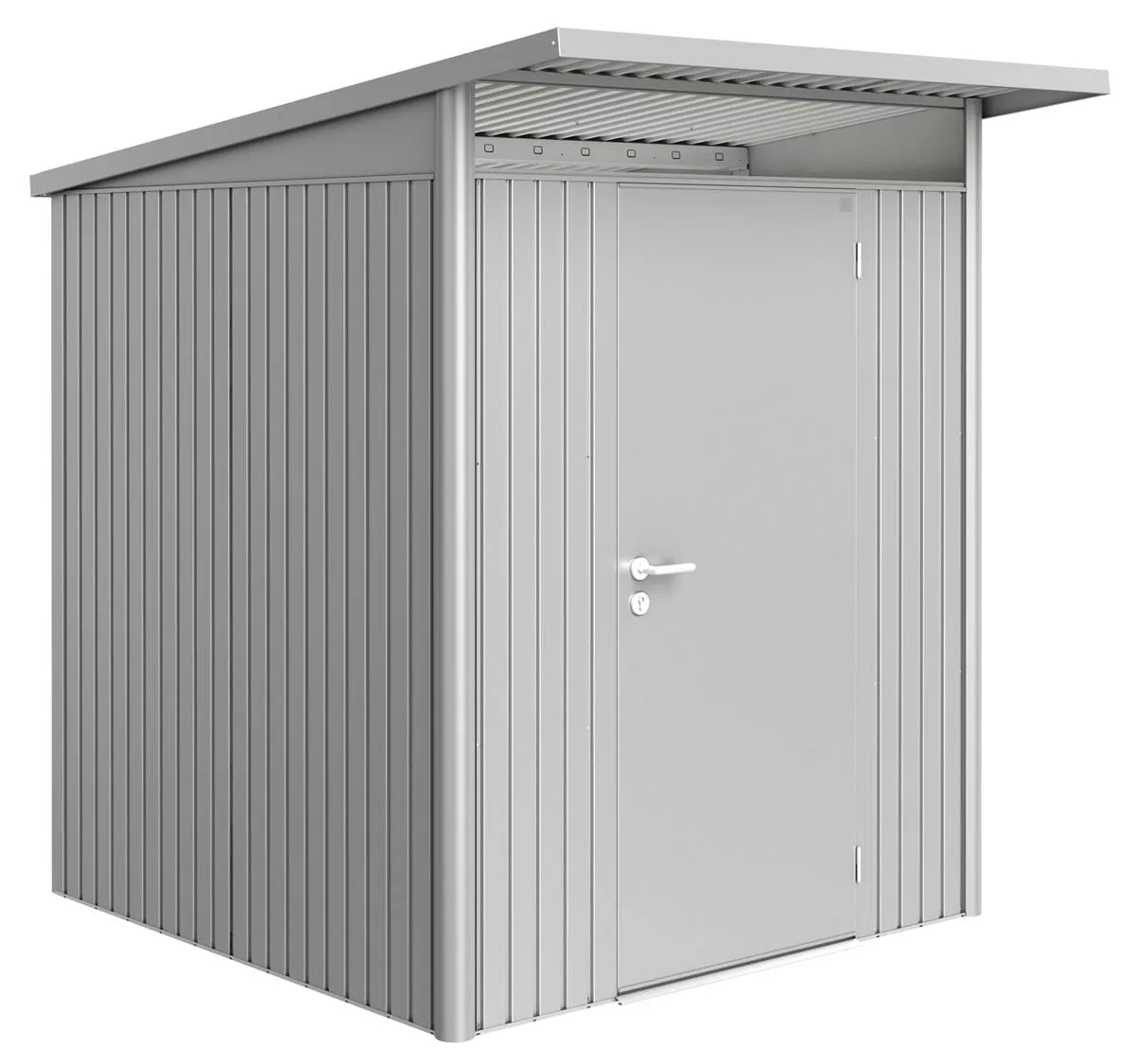 Biohort Gerätehaus AvantGarde A1, silber-metallic, Standardtür, 180 x 220 x 218 cm