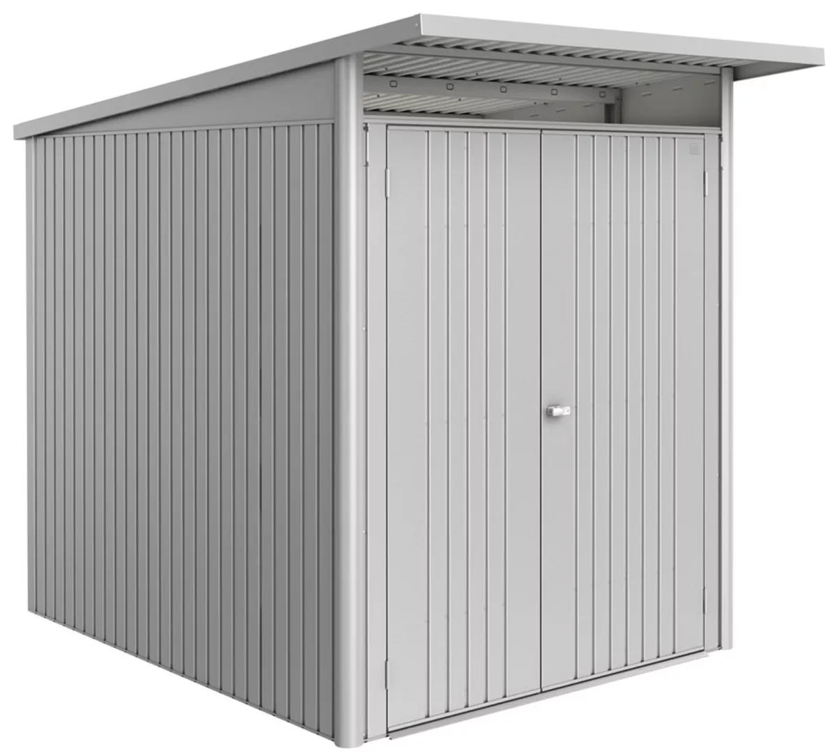 Biohort Gerätehaus AvantGarde ECO Gr. A2 silber-metallic mit Doppeltür