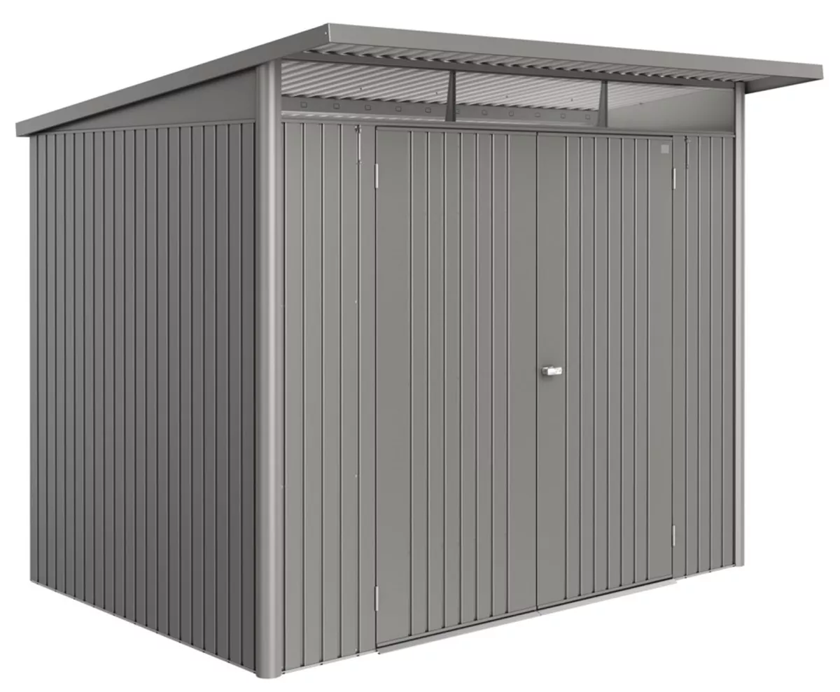 Biohort Gerätehaus AvantGarde ECO Gr. A5 silber-metallic mit Doppeltür