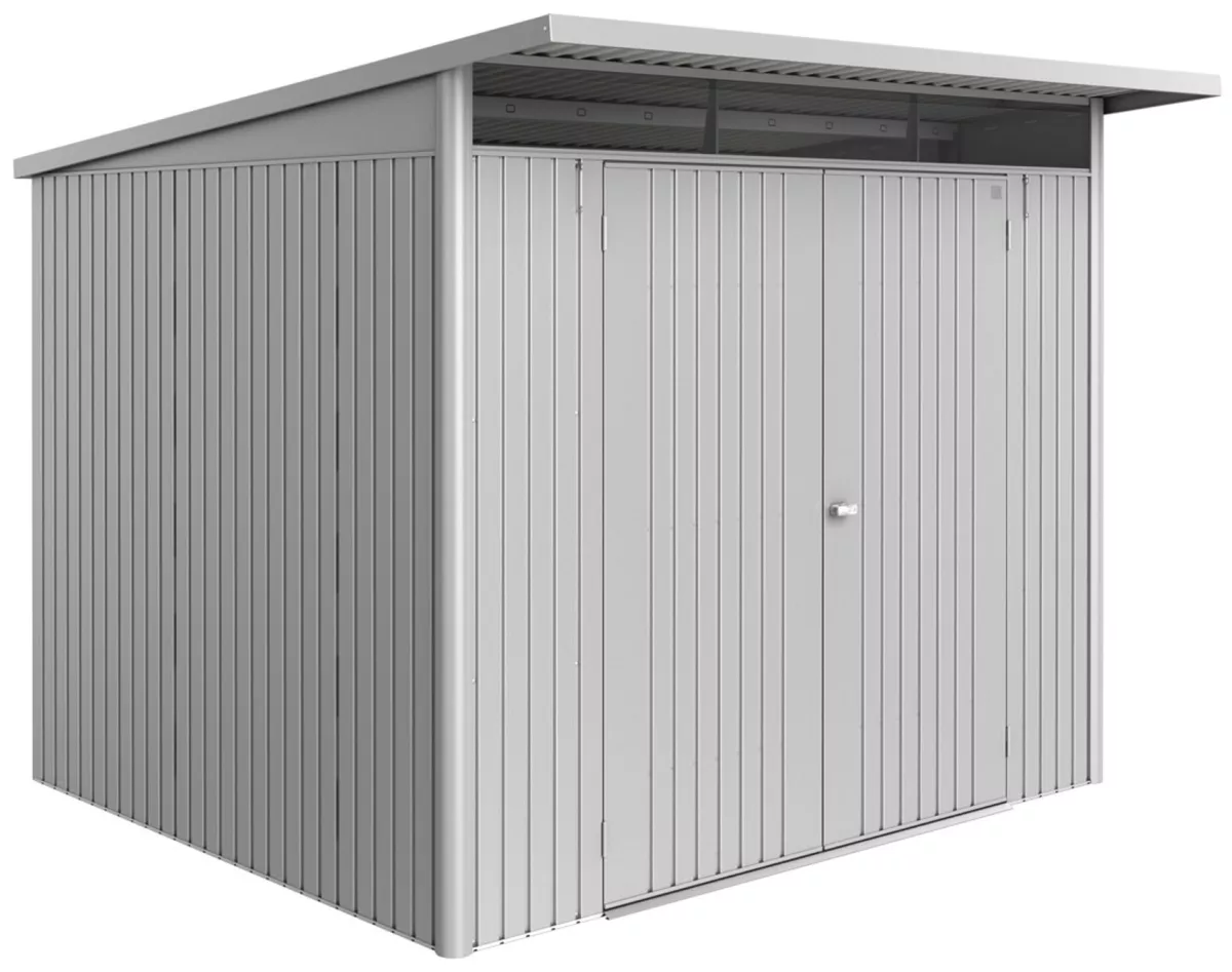 Biohort Gerätehaus AvantGarde ECO Gr. A6 silber-metallic mit Doppeltür