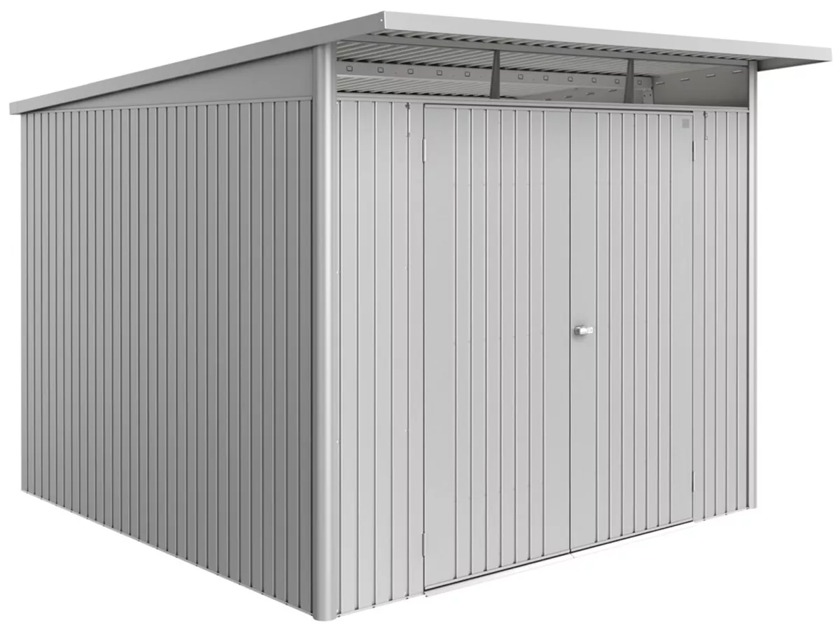 Biohort Gerätehaus AvantGarde ECO Gr. A7 silber-metallic mit Doppeltür