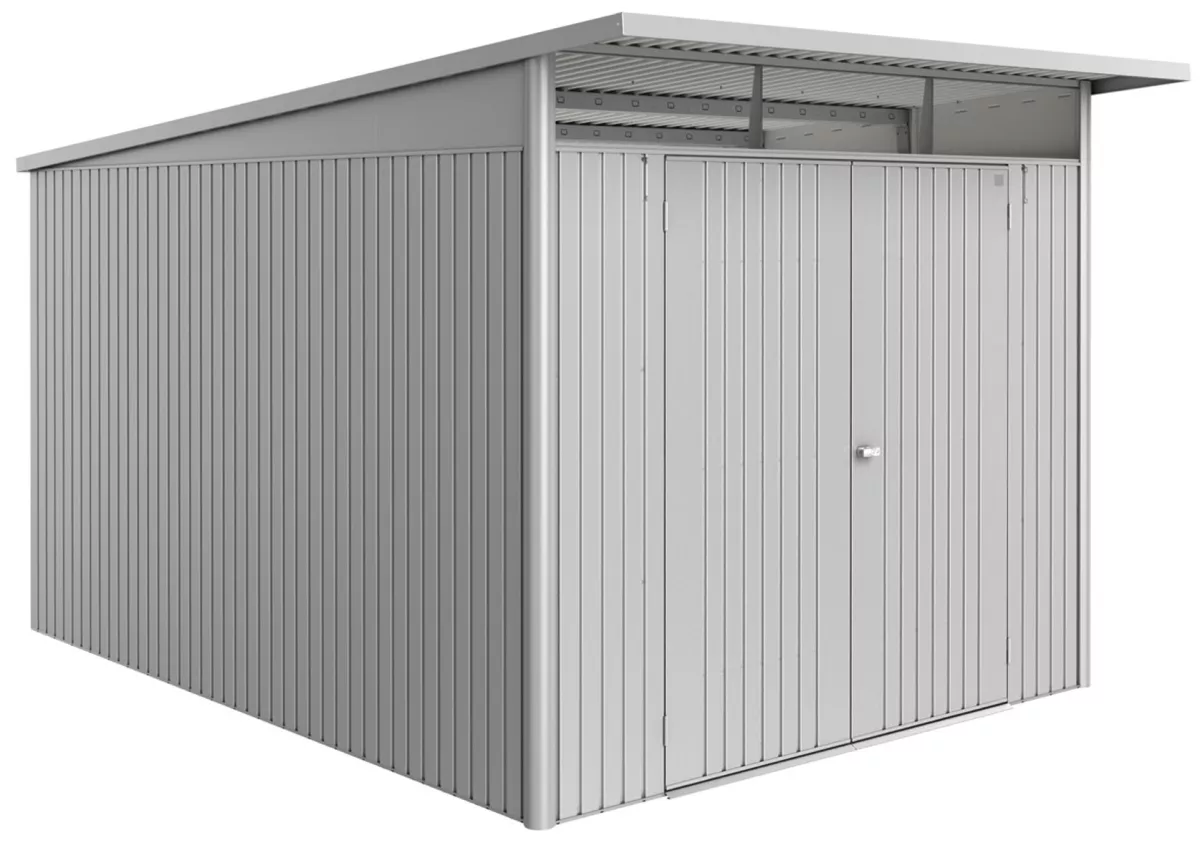 Biohort Gerätehaus AvantGarde ECO Gr. A8 silber-metallic mit Doppeltür