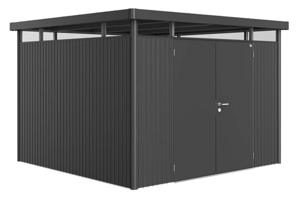 Biohort Gerätehaus HighLine Gr. H6 dunkelgrau-metallic Doppeltür