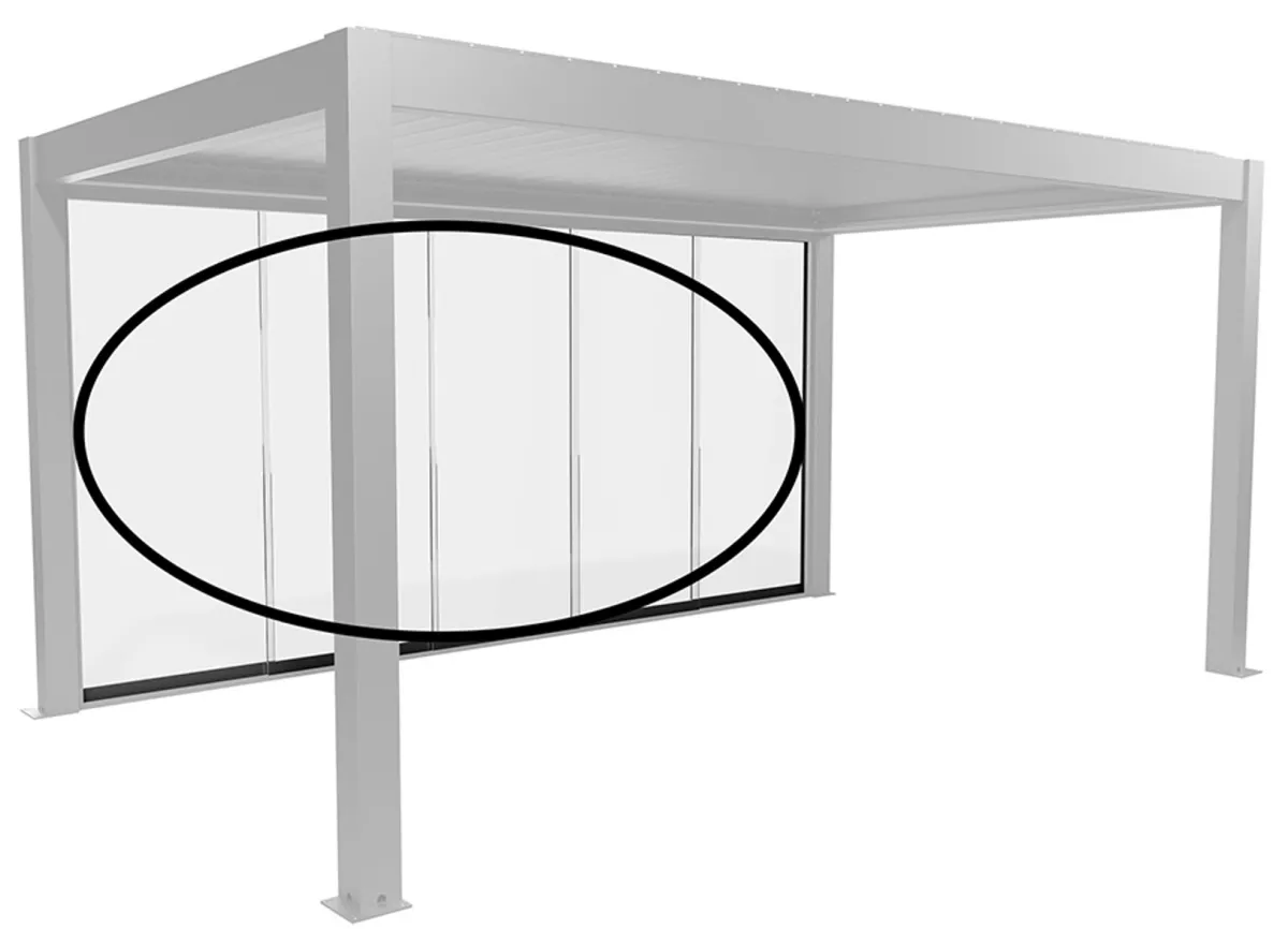 Biohort Glasschiebewand Klarglas dunkelgrau-metallic für 5 m Seite für Pergola