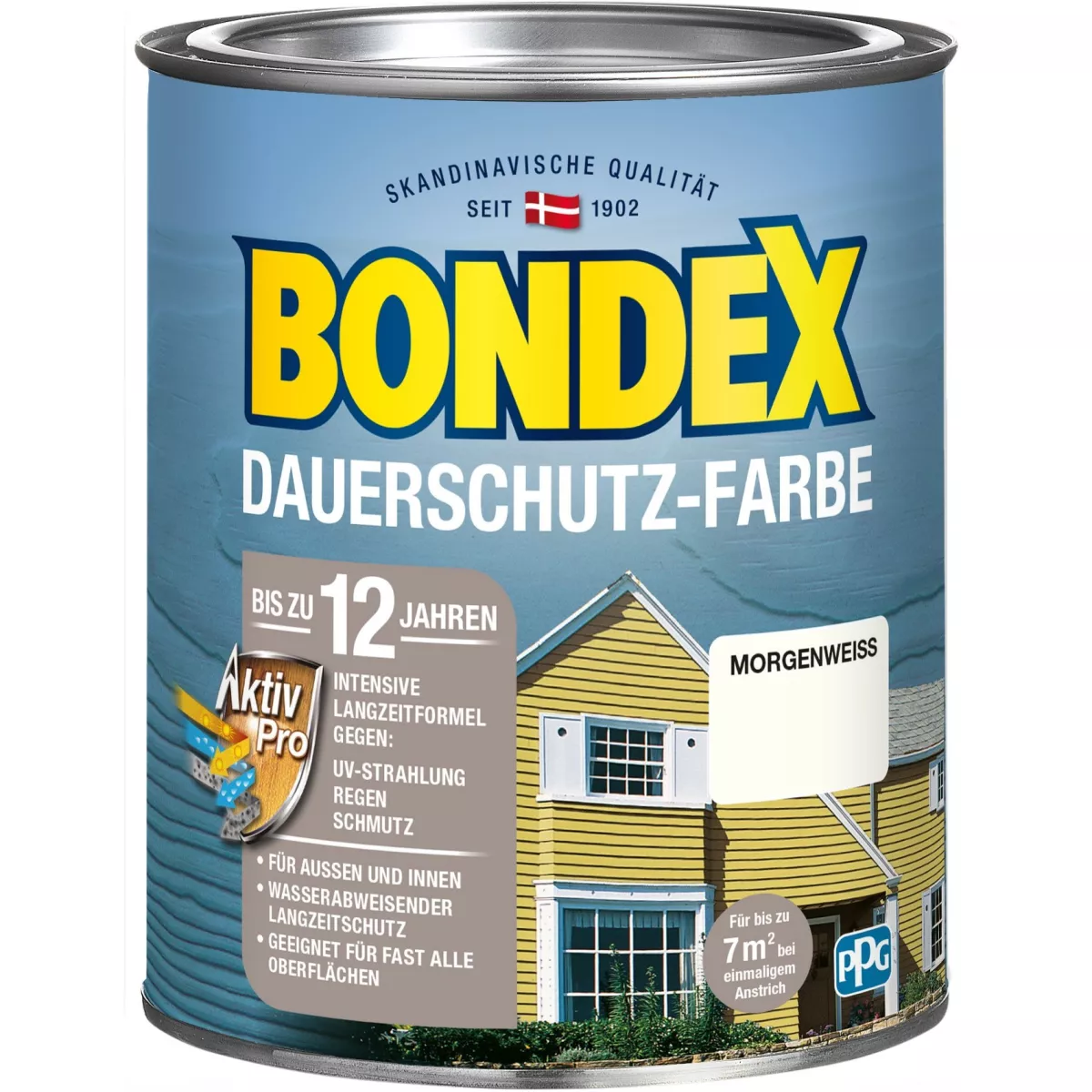 Bondex Dauerschutz-Farbe Wetterschutzfarbe Holzfarbe 0,75 L Morgenweiß