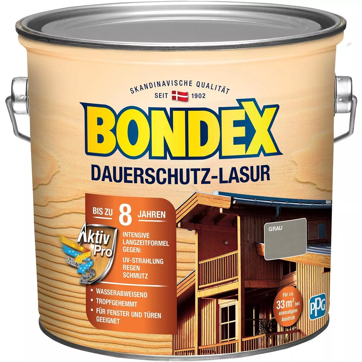BONDEX Dauerschutz-Lasur 2,50 L Grau