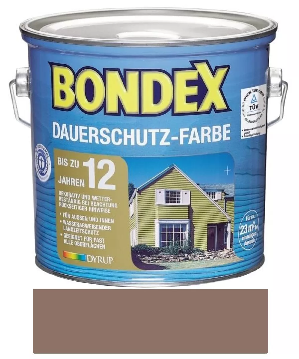 Bondex Dauerschutz-Farbe Wetterschutzfarbe Holzfarbe 2,5 L Treibholz